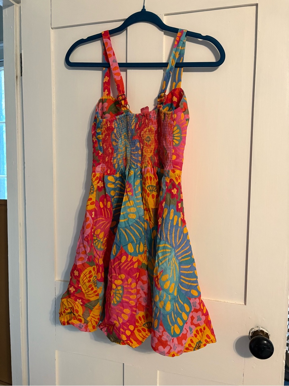 Farm Rio Vibrant Floral Sundress in Bright Pink, Turquoise & Yellow - Picture 3 of 3